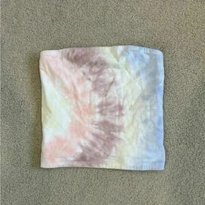 American eagle tie dye light wash cropped tube top in size xs